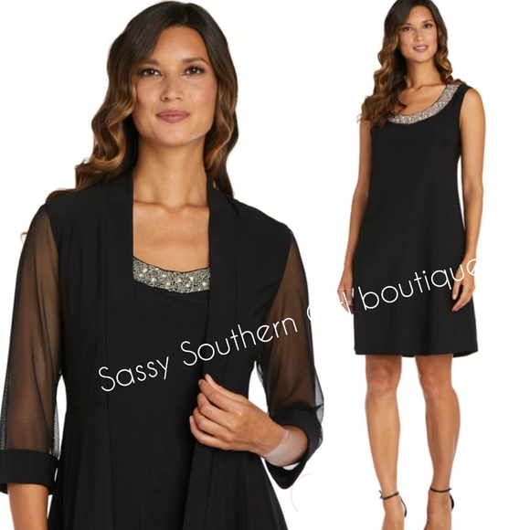 ⭐🆕 Black sheath dress and jacket set - Picture 2 of 16